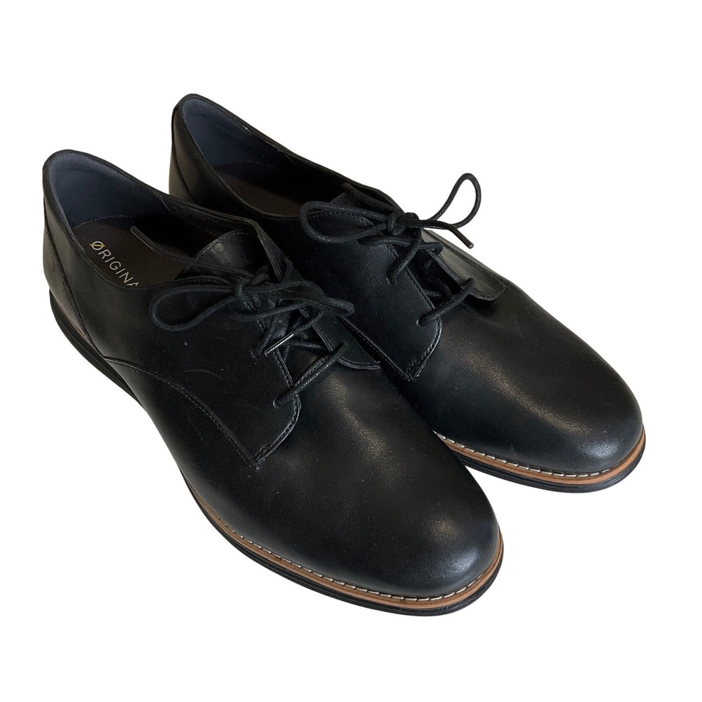 Cole Haan Leather Original Grand Plain Oxford Lace Up Shoes Black Classic 11B